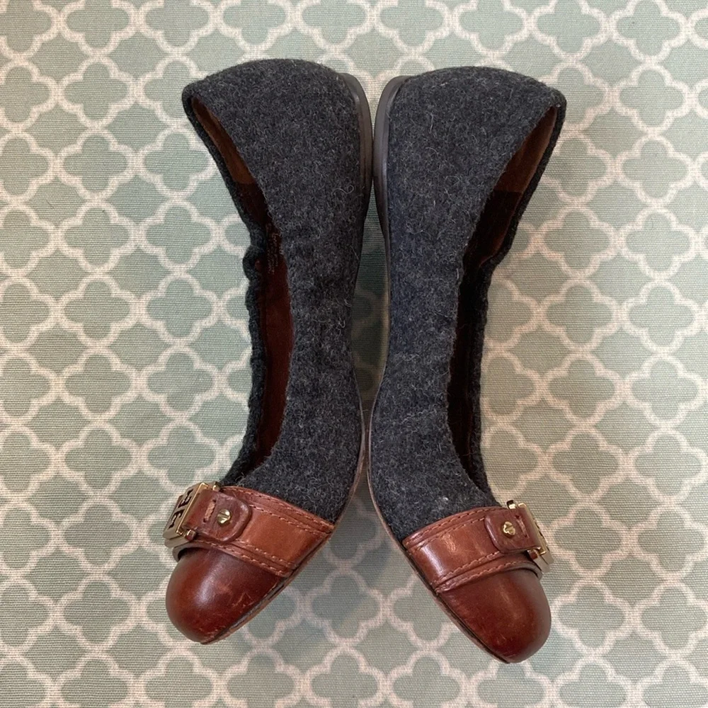 Tory Burch Ambrose Wool Leather Flats 8